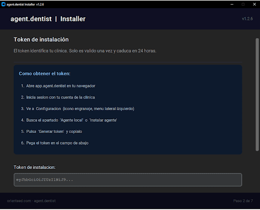 Paso 4: Token de instalación