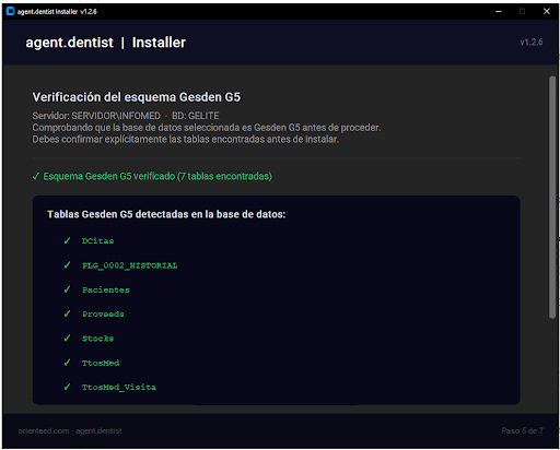 Paso 7: Verificación del esquema Gesden G5