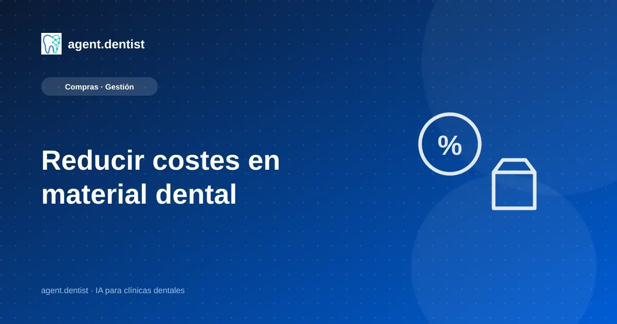 Cómo reducir costes en material dental: guía práctica para clínicas